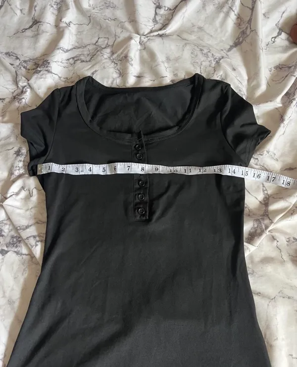 SheIn Classic Black Henley Top - Image 5