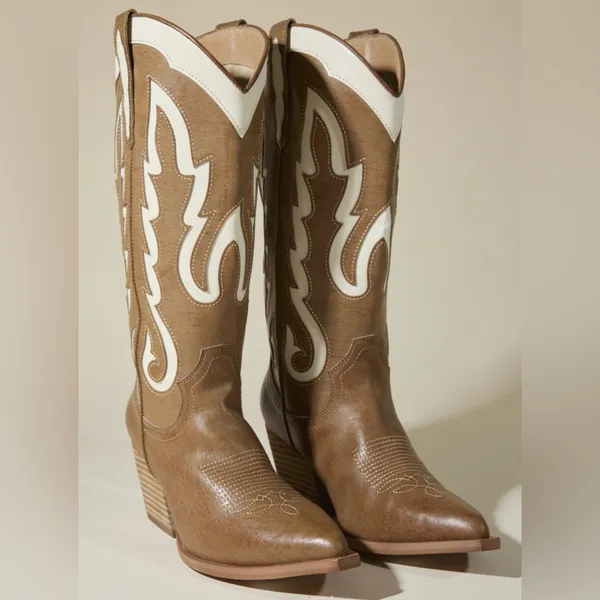 Mi.iM Ida Cutout Western Boot Wide Width Brown Size 9 - Image 3