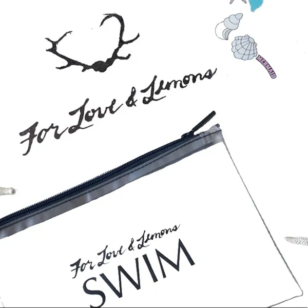 new For Love + Lemons Swim ❤︎ Logo Airline Travel Bikini Cosmetics Bag ❤︎ Clear - Image 5