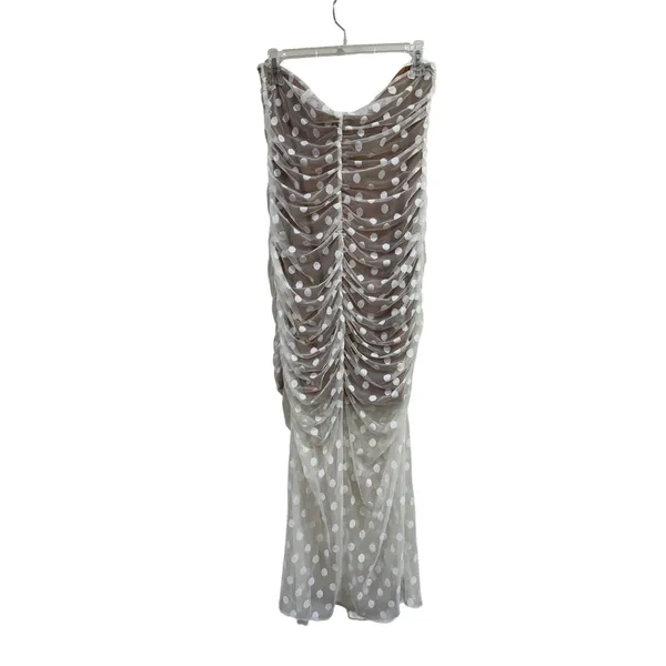 Majorelle White Mesh Polka Dot Brady Dress Revolve Bodycon Midi XL - Image 7