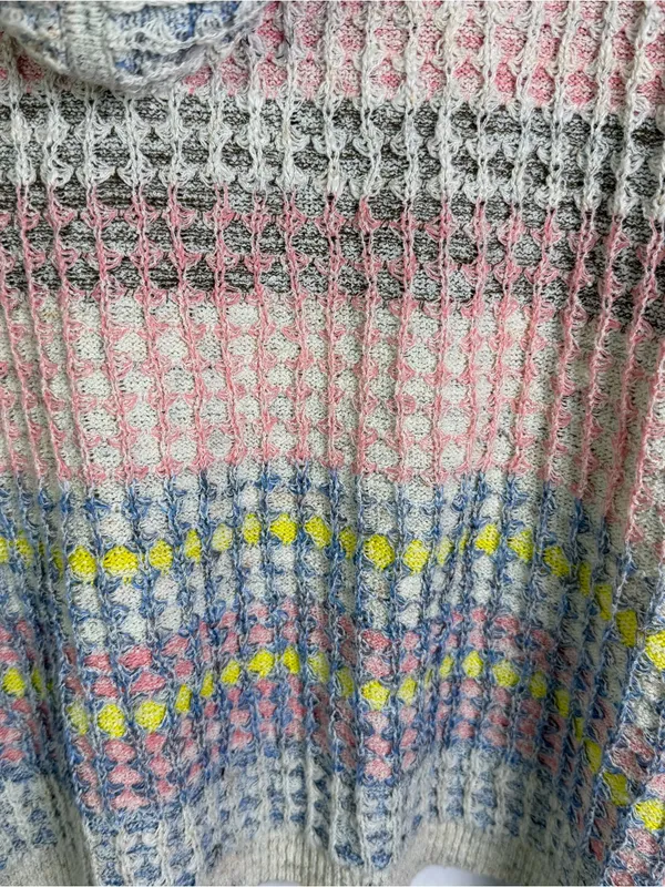 Daily Practice Anthropologie Women M/L Hooded Open Knit Poncho Sweater Oversized - Image 9