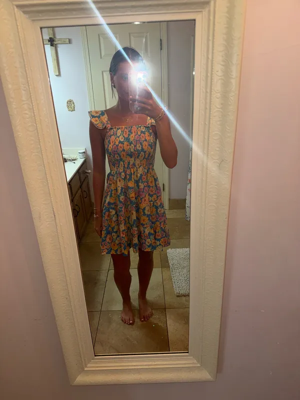 Floral mini dress Blue - Image 3
