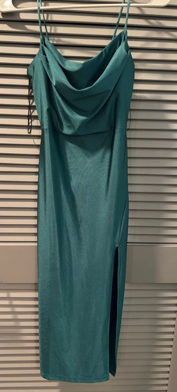Windsor Satin Green Midi Dress Slip - Image 2