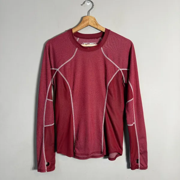 New Balance Biocool Long Sleeve Shirt Women's Medium Red Active Running Workout - Image 3