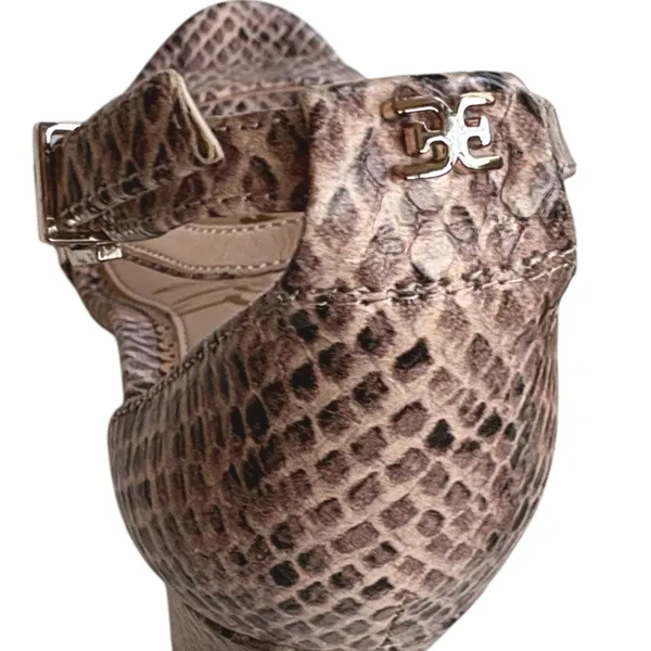 Like New Sam Edelman Leather Yaro Heeled Sandals Snakeskin Size 7.5 - Image 8