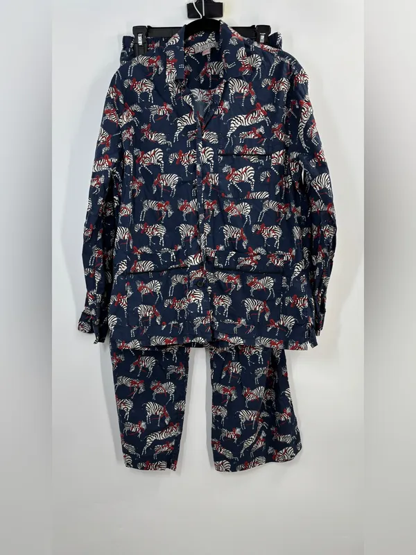 J.Crew Cotton Poplin Pajama pant Set in Party Animal Print Zebras - Image 4