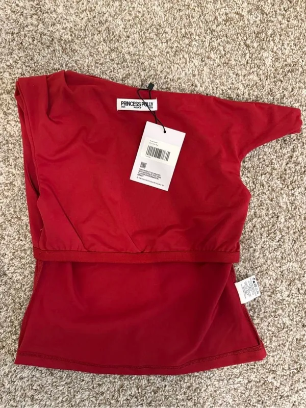 Princess Polly Red Off-Shoulder Top - Image 5