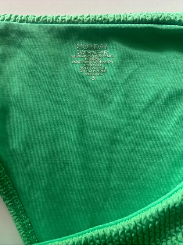 Monday Swimwear Green Textured Bikini Bottoms Small - Image 3