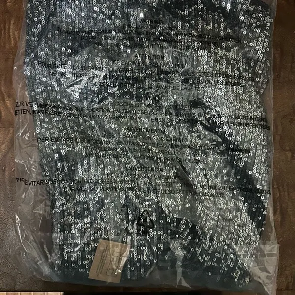 Steve Madden silver sequin L mini festive Marcella Dress - Image 5