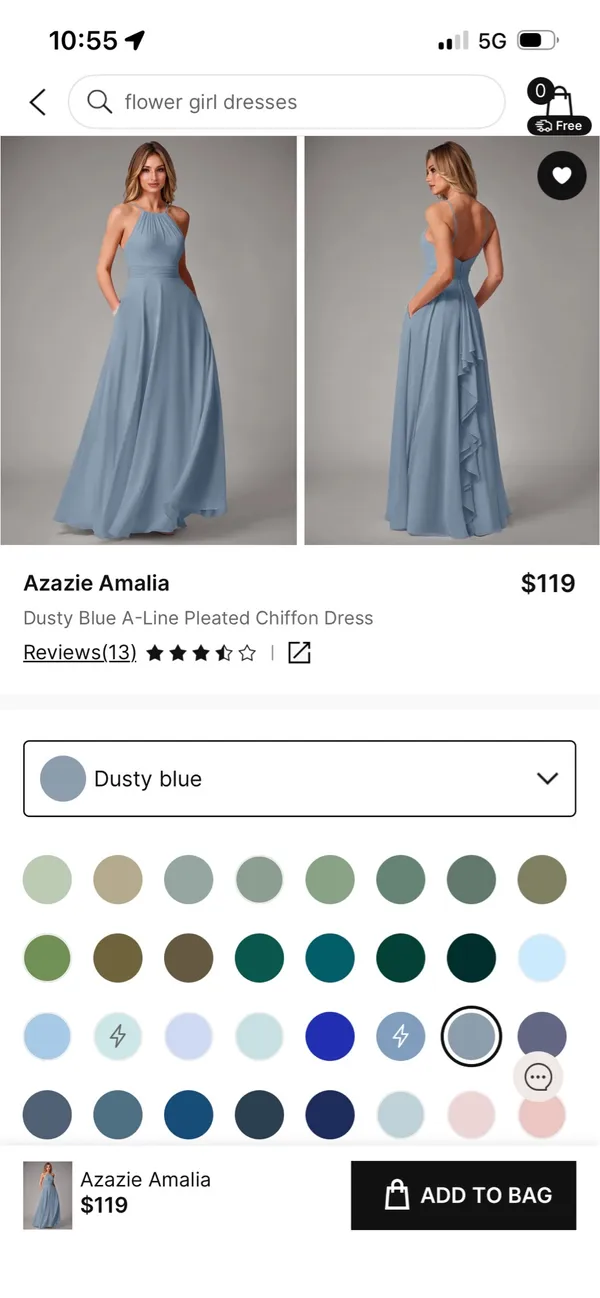 Bridesmaid Dress Azazie Dusty Blue - Image 4