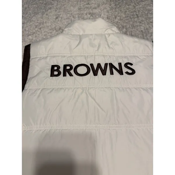 NFL Cleveland Browns Womens White Puffer Vest NFL‎ Team Apparel Size M NWT - Image 6