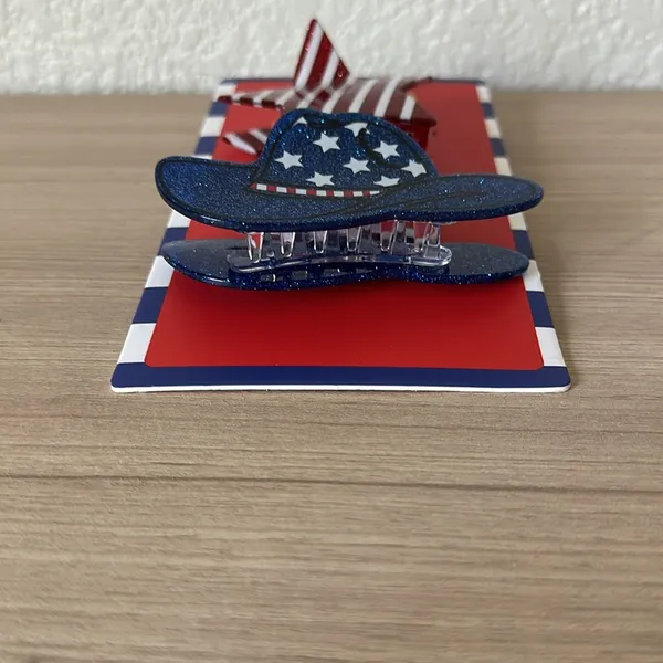 Piper Red and Blue Star and Hat Hair Accessories - Image 3