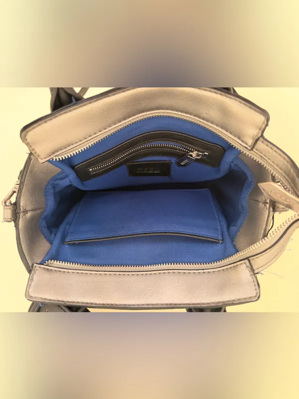 REED Atlantique Silver/Black Mini Handbag Purse with Detachable Crossbody Strap - Image 6