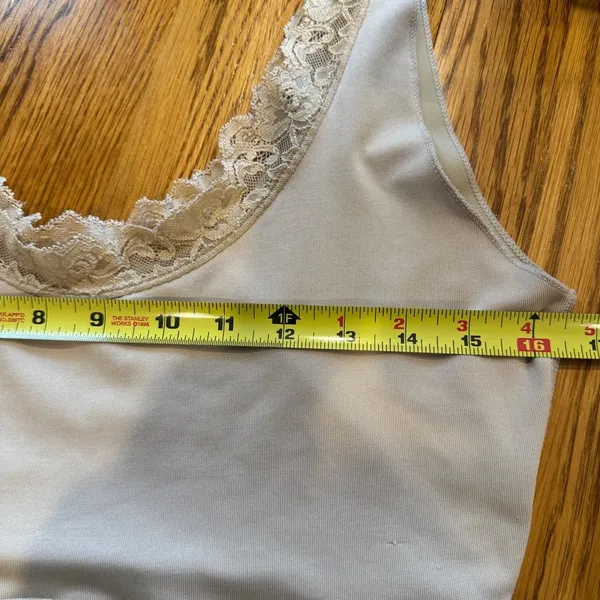 Spanx Women's L Beige Knee Length‎ Lace Trim Shape Wear Slip Dress Large - Image 5