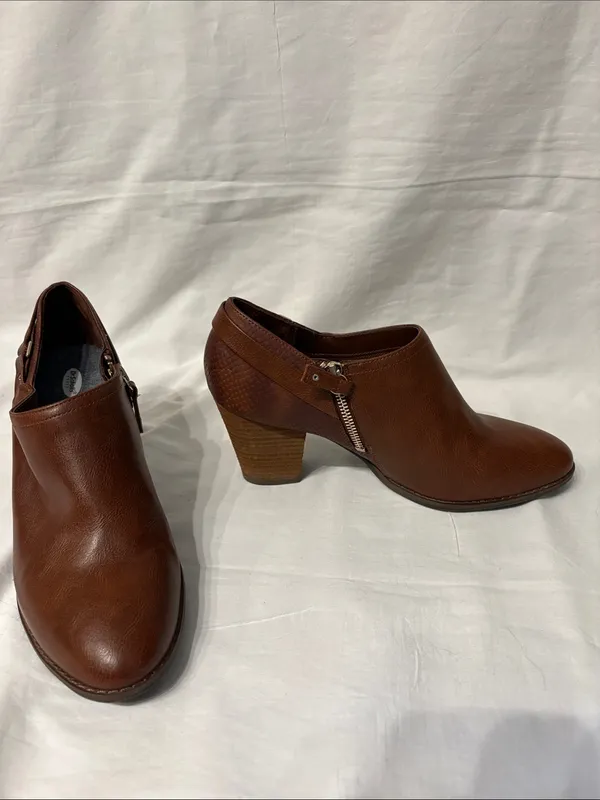 Dr Scholl’s Memory Foam Comfort Fit Women's Brown Zip Ankle Booties SZ 9 - Image 3