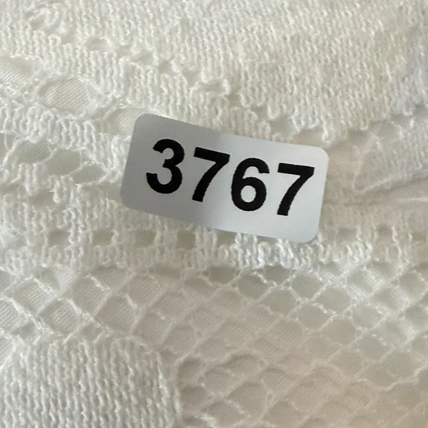 Cupshe White Lace Dress PomPom Tie V Neck Sleeveless Summer‎ Beach Size L - Image 13