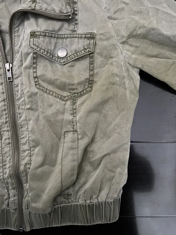 Rubbish Olive Army Green Jacket Small - Image 3