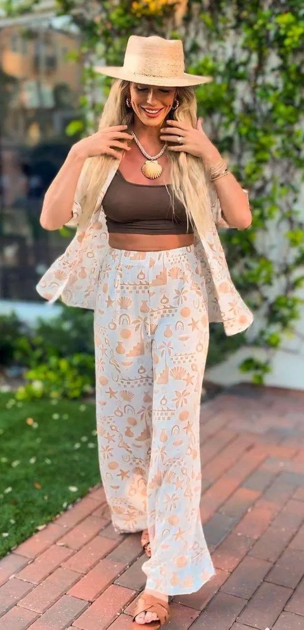 LOYO Boutique Two piece Seashell Top And Pant Set - Image 6