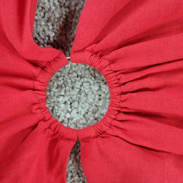 White Fox Cutout Ring Dress Womens L Red Sleeveless Mini Fit & Flare Ruffle Hem - Image 7