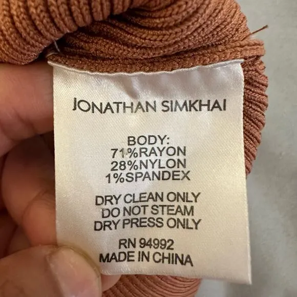 Jonathan Simkhai Jayline Pullover &‎ Bralette Set Ribbed Knit Dawn Size Large Brown - Image 11