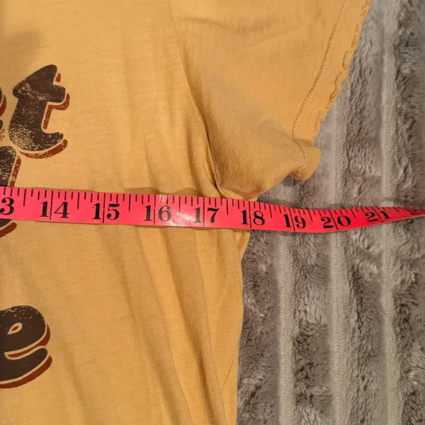 Golden Daze "Sweet Child‎ of Mine" Distressed Graphic Tee Mustard Yellow L - Image 5