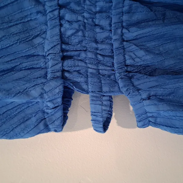 A Hint Of Blush Blue Sundress w/ Side Cutouts Sleeveless Back Tie Women's size L - Image 3