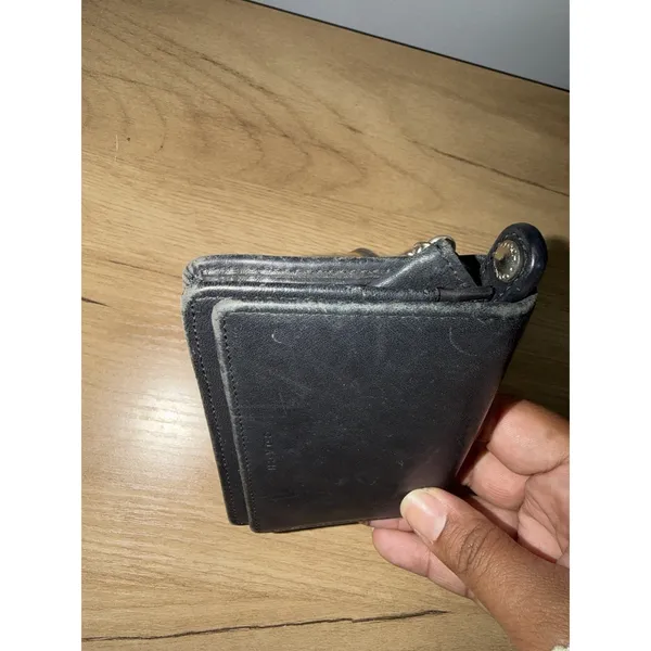 Coach Multifunction Wallet Classic Black Leather Bifold Y2K 90s Bedford Keyring - Image 3