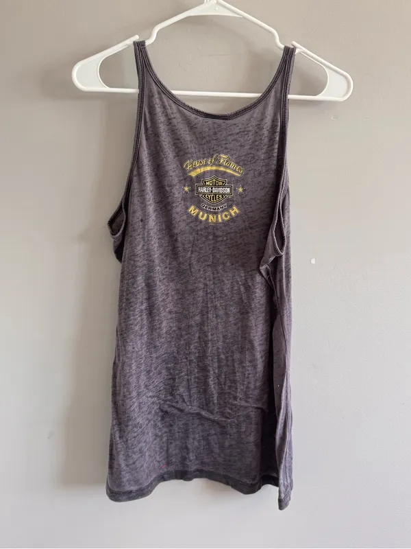 Harley-Davidson Munich Germany‎ Burnout Tank Top Gray Large - Image 4