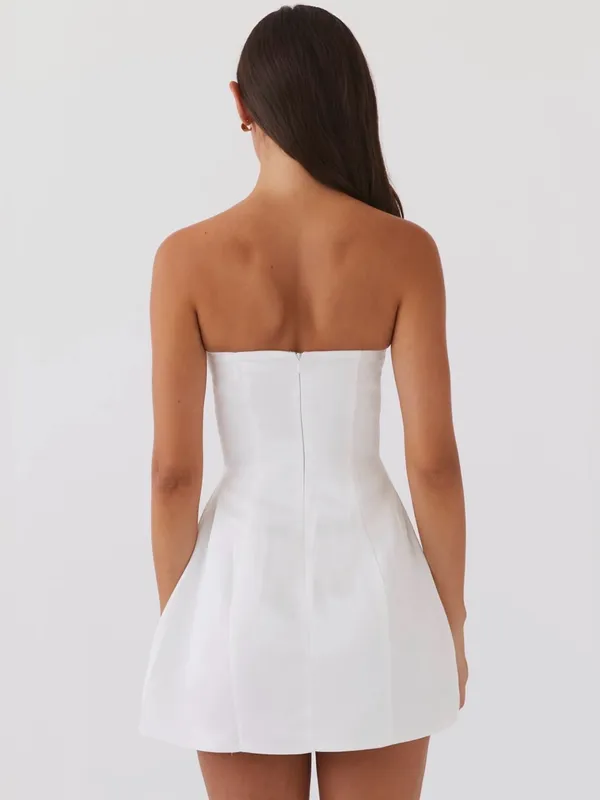 NWT Peppermayo Girl Crush Bow Mini Dress in White, Size 4 - Image 10