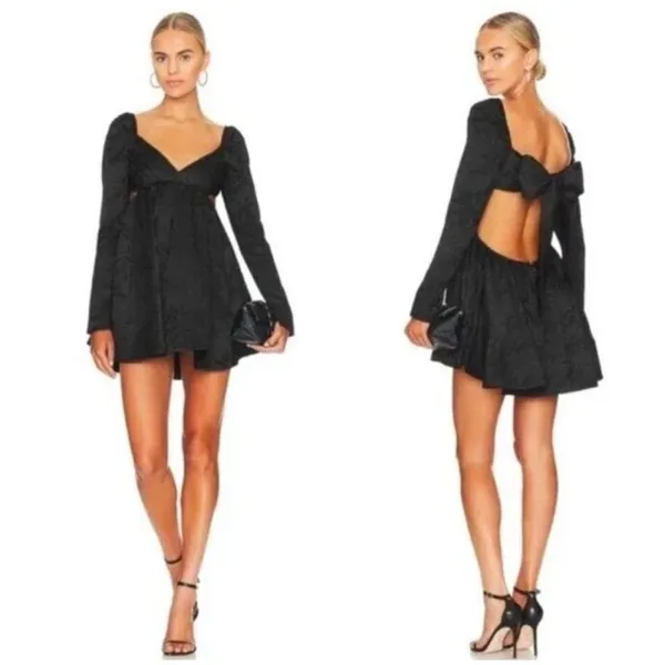 NWT Sau Lee Lena Dress Mini Black Size 6 - Image 3