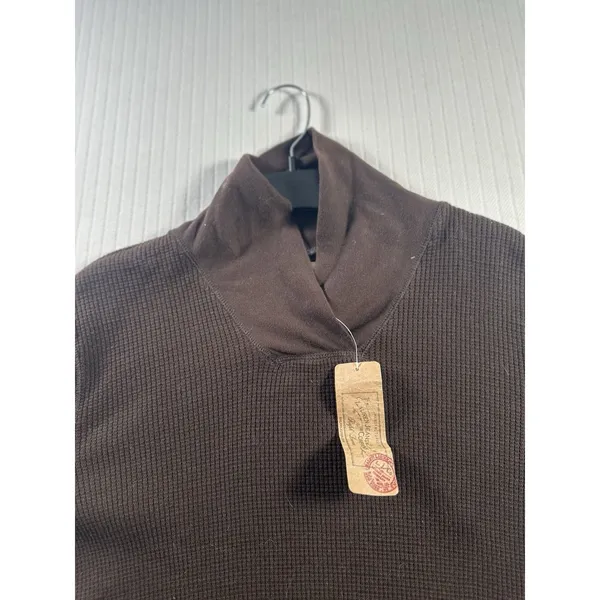 Lauren Ralph Lauren Women’s XL Brown Waffle Knit Thermal Shawl Collar Pullover - Image 4