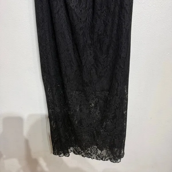 Trixxi Black Lace Strapless Maxi Dress Sz 2X Ruffle Top Sheer Overlay - Image 4
