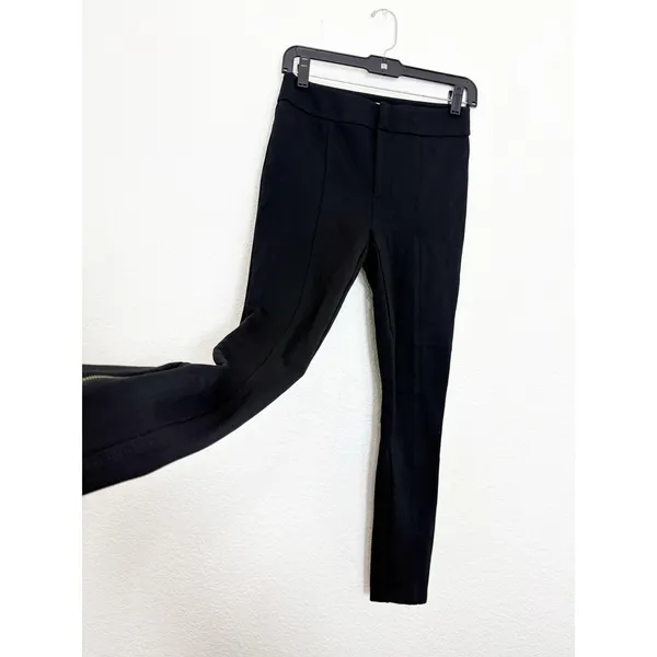 Anthropologie The Essential Slim Ankle Zip Pant Black Women's Size 0 Minimalist - Image 12