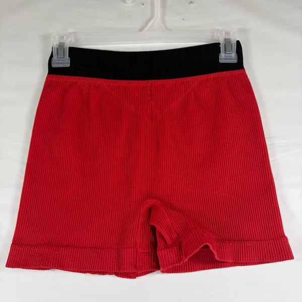 Free People Movement Prajna Ribbed Biker Shorts Summer‎ Cherry Red Women's M/L - Image 8