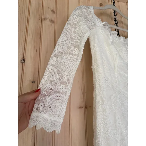 NWT Lulus Beloved Promise White Lace Off-the-Shoulder Mermaid Dress Bridal Sz M - Image 7