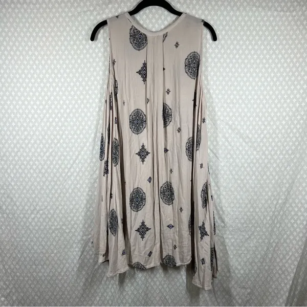 Free People Cream Black Diamond Print‎ Tree Swing Dress - Image 6