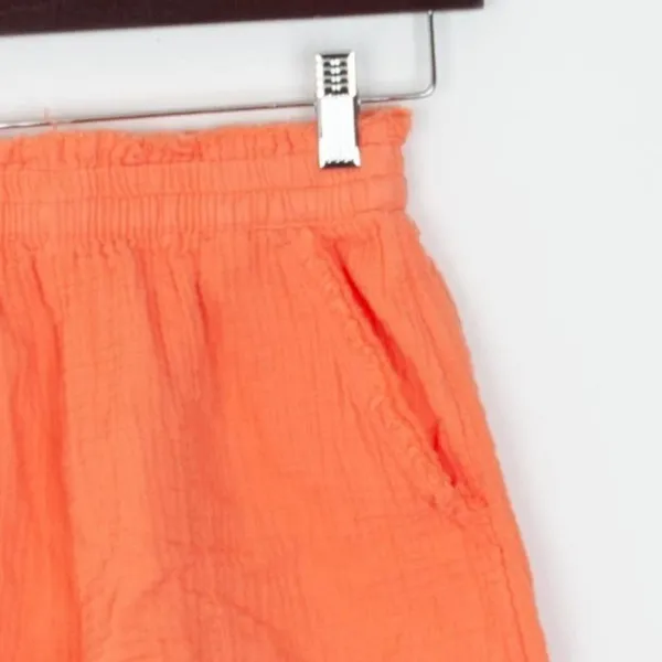Aerie Womens Gauzy High Waisted Shorts Size XXS Orange Pockets Beachy Vacation‎ - Image 3
