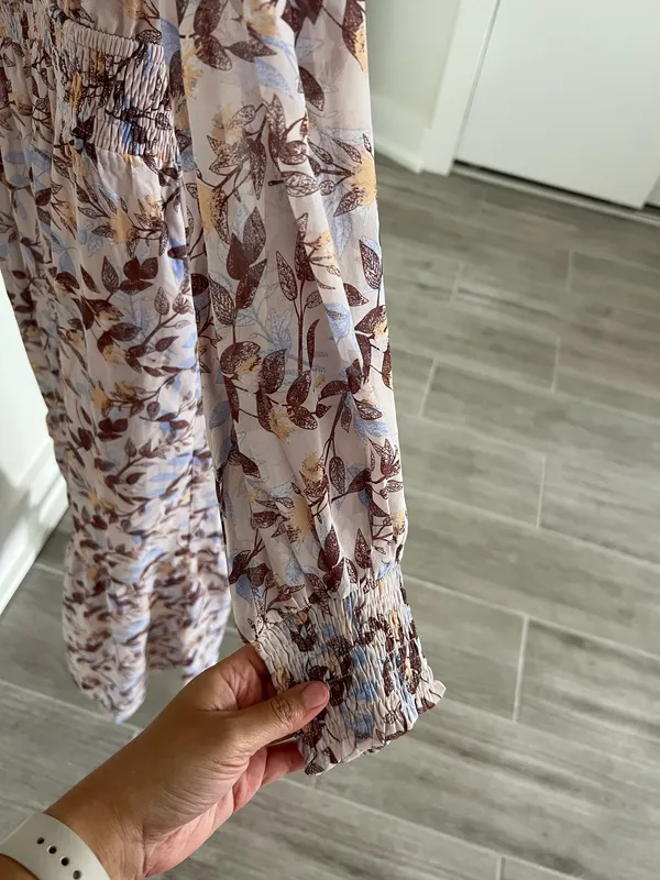 Women’s Floral V-Neck Long Sleeve Maxi Dress in Size Small - Image 3