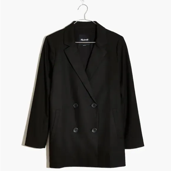 Madewell Caldwell Double-Breasted Blazer Black Small - Image 4