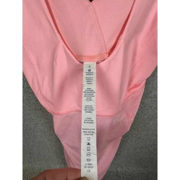 Lululemon Hustle and Bustle Tank Top Womens‎ Size 4 Pink Stripe V-Neck Workout - Image 10