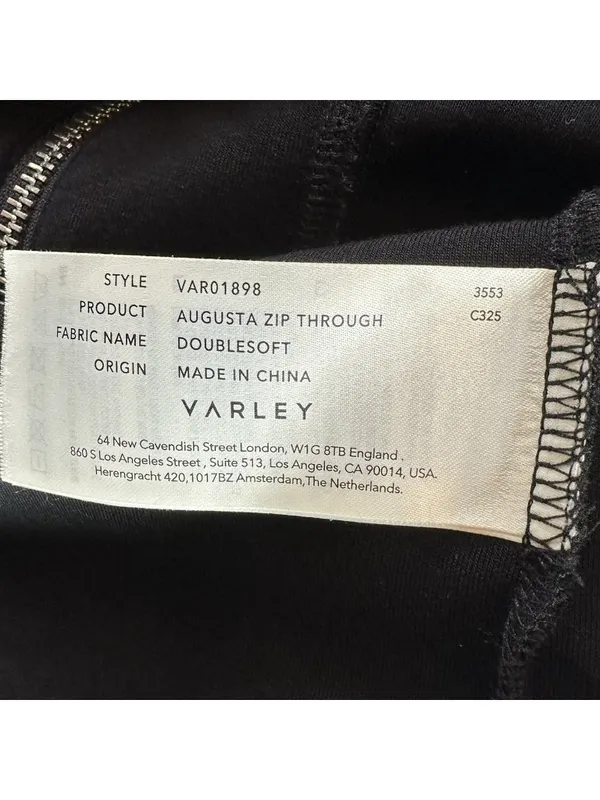 Varley Augusta DoubleSoft Zip Through Sweat Black Small Oversized Jacket Casual - Image 5