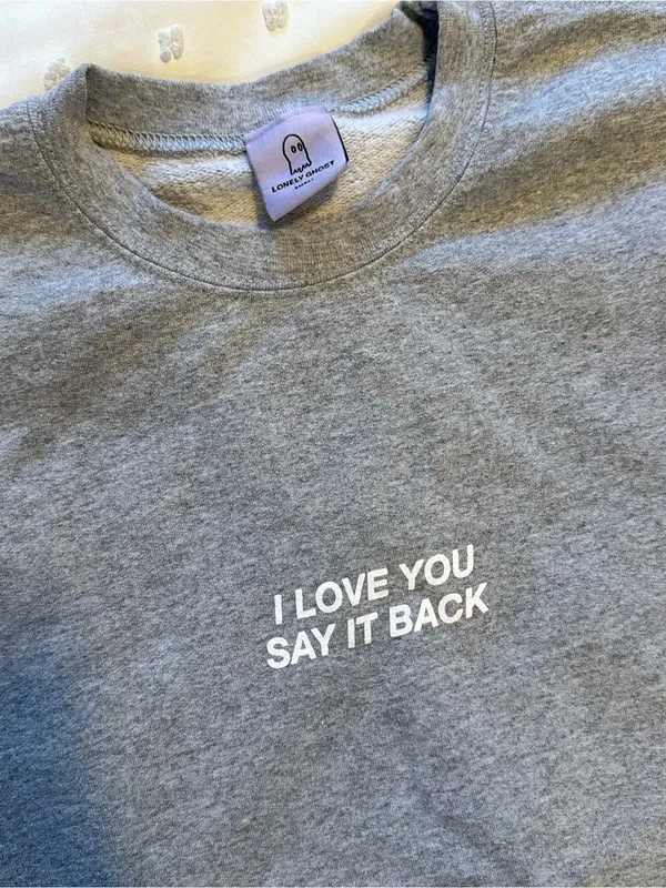 Lonely Ghost Gray Crewneck with White Script - Image 3