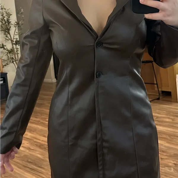 Abercrombie & Fitch Leather Blazer Dress - Image 6