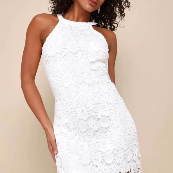 Lulu's White Lace Mini Dress‎ - Image 5