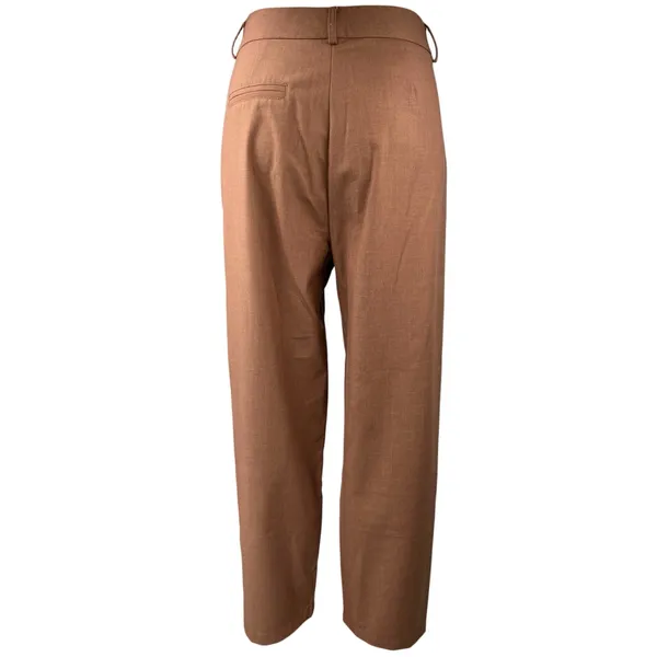 Commense Women's Brown High Waist Straight Wide Leg Trousers Dress Pants Size M - Image 3