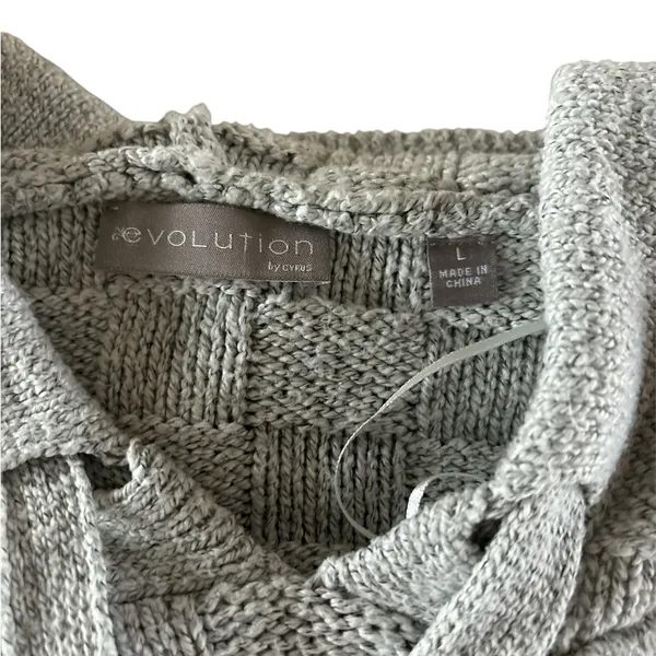 Evolution By Cyrus Phillipa Basket Weave Hooded Pull Over Sweater - Image 4