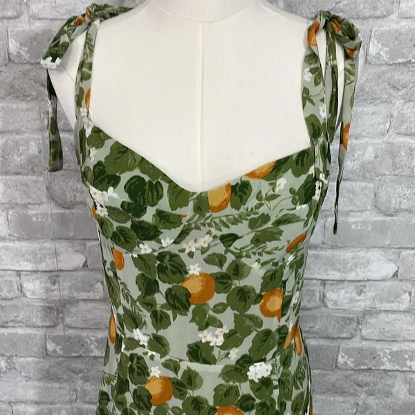 O.p.t Chic Floral Mini Dress in Green and Orange - Image 2