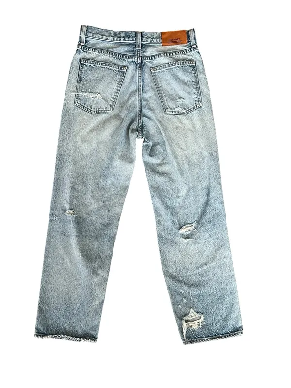 Moussy Women’s High Waisted Straight Leg Distressed Light Wash Jeans Size 26 - Image 5