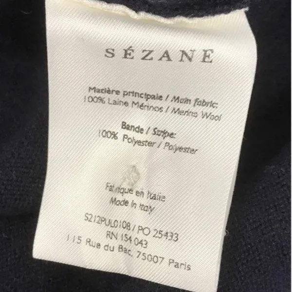 Sezane Jacob Jumper Black 100% Merino Wool Size XS Winter Sweater Italy Sézane - Image 5