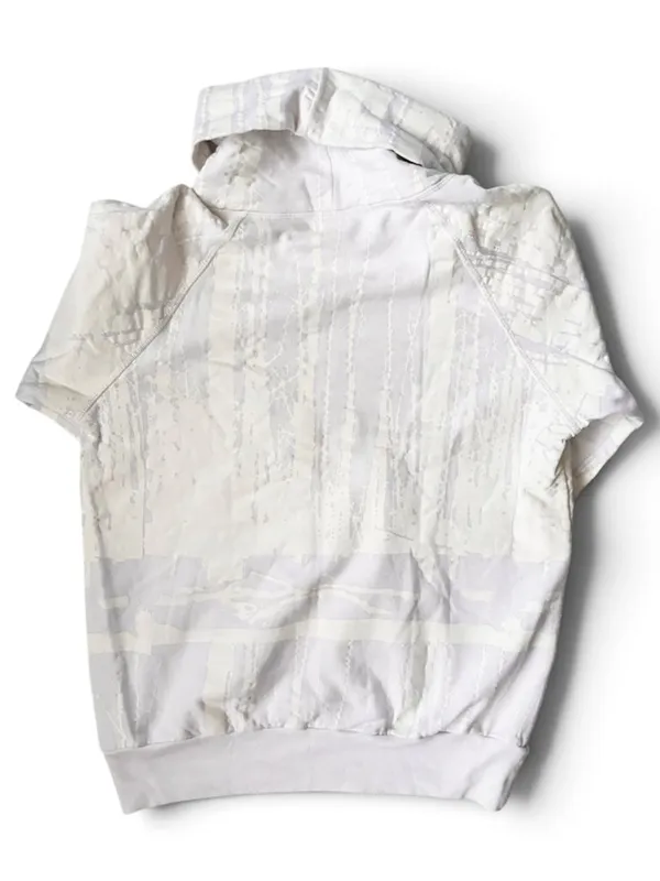 Judy Black Tonal Forest Print Cowl Neck Sweatshirt 100% Cotton - L - White - Image 2